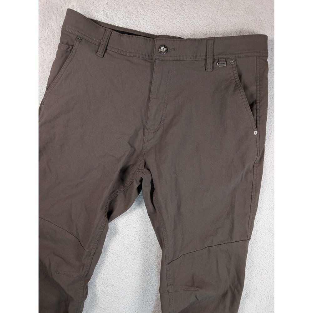 Projek Raw Mens Classic Fit Tech Pants Brown Size 36 Stretch Chino Trousers
